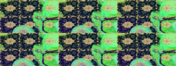 Klasik Raster altın desenini çiz. Klasik klasik klasik arka plan. Yeşil renkler ve altın elementler üzerine çizim. Raster illüstrasyonu. Geleneksel oryantasyon süsü.