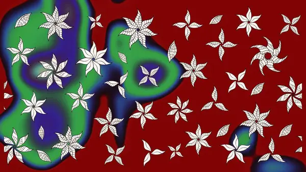 Çizim çiçek deseni duvar kağıdı, web sitesi arka planı, ambalaj kağıdı, davetiye, broşür, afiş veya web sitesi için kullanılabilir. Parlak elementlerin. El çizimi Raster illüstrasyonu.