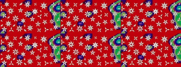 Parlak renkli çiçekli ve kırmızı yapraklı harika bir çiçek deseni. Moda baskıları için zarif bir şablon. Modern çiçek arkaplanı. Halk stili.