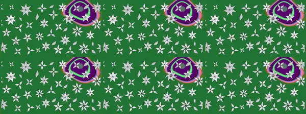 Raster illüstrasyonu. Çizim çiçek deseni duvar kâğıdı olarak kullanılabilir. Yeşil renkte çiçekler.