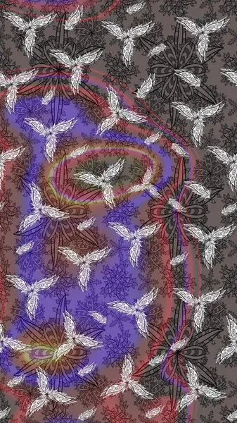 Raster suluboya çiçek deseni, narin çiçekler, kahverengi çiçekler, tebrik kartı şablonu. Raster Güzel kumaş deseni.