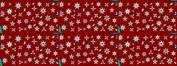 Küçük çiçekteki sevimli çiçek deseni. Bir sürü kırmızı ve soyut çiçekli tropik eskiz deseni. Renkli raster çizimi çizimi.