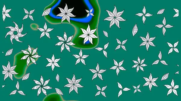 Çiçekli el çizimi çizimi deseni. Modern gösterişli mavi raster arka plan duvar kağıdı çizimi klasik çizgili iz sürme desenli çiçekler, çiçekli süsler.