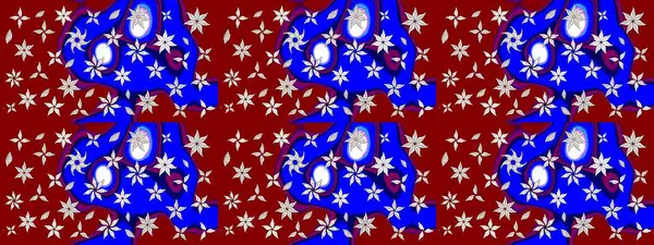 Kumaş desenli papatya çiçeği detayı. Kırmızı renkte çiçekler.