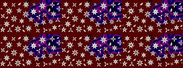 Kırmızı renkte bitkilerden oluşan parlak çiçekli çizim deseni.