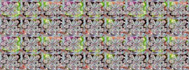 Sevimli çiçek raster deseni. Tarafsız renklerde çiçekler. Düz Çiçek Elementleri Tasarımı. Renkli Yaz Temalı Kusursuz Arkaplan.