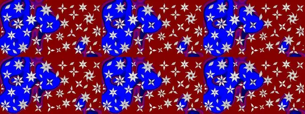 Çiçekler suluboya eskiz deseni. Raster Stili kumaş deseni.