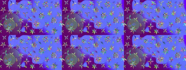 Hediye ambalaj kağıdı, tebrik kartları, posterler ve pankart tasarımı. Raster düz çiçek çizim deseni. Mor renkte çiçekler.