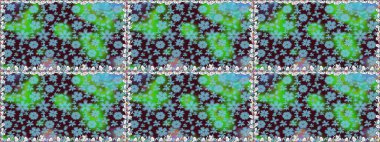 Sevimli küçük çiçek desenle. Raster resim. Çiçek desenli çiçek ve yaprakları ile.