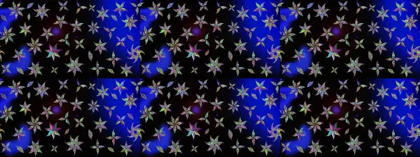 Çizim çiçek deseni duvar kâğıdı olarak kullanılabilir. Raster illüstrasyonu. Siyah renkte çiçekler.