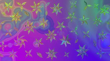 Organik motif arka planı. Raster illüstrasyonu. Ultraviyole kumaş deseni. Çizim deseni.