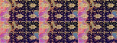 Eskiz desenli oryantal süs. Çiçek kiremitleri. İslam tasarımı. Gri renkli ve altın elementli altın desenli. Raster altın tekstil baskısı.