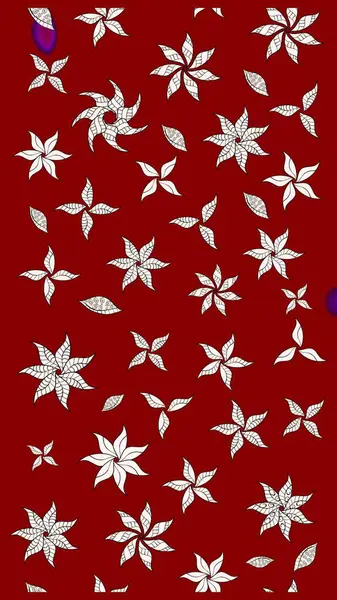 Suluboya çiçekli çiçek deseni. Raster illüstrasyonu. Kırmızı renkte güzel tekstil.