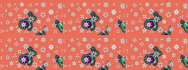 Tropik çiçekler. Turuncu renkli çiçekler. Gömlek çizimi Arkaplan Deseni.