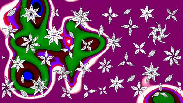 Düz Çiçek Elementleri Tasarımı. Renkli Bahar Teması eskiz kalıbı. Mor renkli çiçekler. Güzel çiçek deseni..