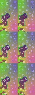 Küçük çiçekteki sevimli çiçek deseni. Yeşil renkte çiçekler.