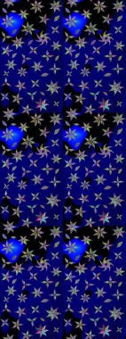 Çiçek desenli eskiz. Mavi renkli çiçekler. Tişört baskısı için çiçek boyama rasteriName.