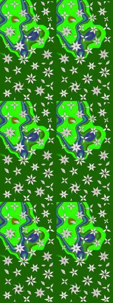 Tomurcukları papatya çiçekleri olan sevimli bir çiçek deseni. Eskiz geçmişi. Raster illüstrasyonu. Kumaş, tekstil, duvar kağıdı baskısı için. Eski usul. Miles Fleur, dandik süs.