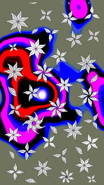 Çiçekli çizim şekli. Yeşil renkli çiçekler. Renkli Bahar Teması eskiz kalıbı. Düz Çiçek Elementleri Tasarımı.