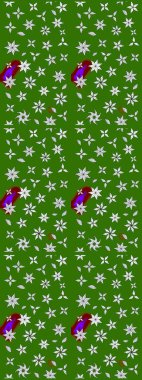 Çizim çiçek deseni duvar kâğıdı olarak kullanılabilir. Yeşil renkli çiçekler. Raster illüstrasyonu.