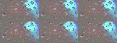 Suluboya çizim kalıbı. Çiçek izi. Suluboya tarzında gri renkte çiçekler.