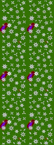 Çizim çiçek deseni duvar kâğıdı olarak kullanılabilir. Yeşil renkli çiçekler. Raster illüstrasyonu.