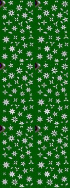 Çiçekli karalama şeklinde Raster çiçek deseni. Yumuşak, yeşil renkli yaz çiçekleri. Raster illüstrasyonu.