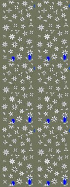 Asya tekstil tarzında. Düz Çiçek Elementleri Tasarımı. Güzel kumaş deseni. Çiçek desenli çizim. Raster illüstrasyonu. Renkli Bahar Teması çizim şablonu.