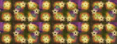 Güzel süs eşyası. Kar tanesi süsü Raster illüstrasyonu. Kahverengi, yeşil ve sarı renkli kar tanesi süsü. Kar taneleri izole edildi.