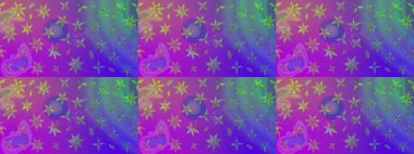 Millefleur 'lar. Küçük menekşe ve çiçeklerle oldukça eski bir besin torbası deseni. Tekstil, kumaş, kapaklar, duvar kağıtları, baskı, paket, koleksiyon defteri, örgü, dekupaj için çiçek arkaplanı..