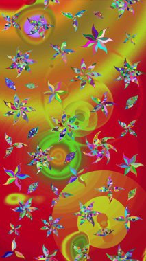 Çiçekler suluboya eskiz deseni. Raster Stili kumaş deseni.