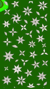 Raster deseni. Sanat, çiçeklere ilham verir ve arka plan bırakır. Yeşil el çizimi desen. Karalama çiçekleri çizim deseni.