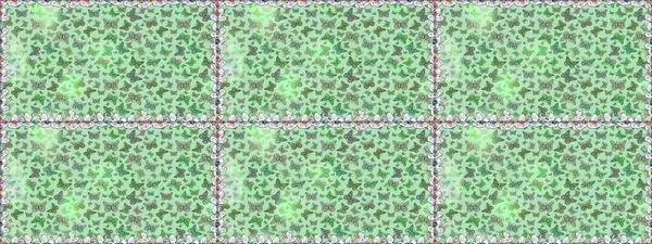 Yüzey dokuları, duvar kağıtları, web sayfası geçmişi, tekstil için mükemmel. Renkli sevimli kelebek. Kusursuz bir arka plan. Raster illüstrasyonu. Yeşil, nötr ve gri renkli resimler.