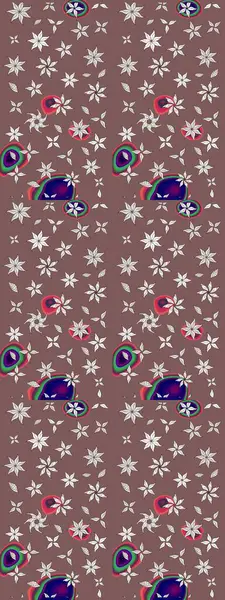 Raster illüstrasyonundaki çiçek desenli çizim. Güzel kumaş deseni. Renkli Bahar Teması eskiz kalıbı. Düz Çiçek Elementleri Tasarımı.