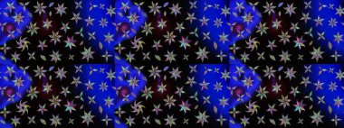 Çizim çiçek deseni duvar kâğıdı olarak kullanılabilir. Raster illüstrasyonu. Siyah renkte çiçekler.