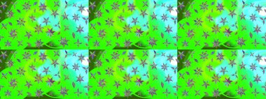 Raster illüstrasyonu. Çiçek arkaplan. Çiçek duvar kâğıdı. Yeşil renkli şirin tekstil. Renkli çizim deseni.