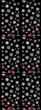 Renkli Bahar Teması eskiz kalıbı. Düz Çiçek Elementleri Tasarımı. Raster illüstrasyonundaki çiçek desenli çizim. Siyah renkte çiçekler.