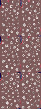 Kumaş desenli papatya çiçeği detayı. Kahverengi renkte çiçekler.