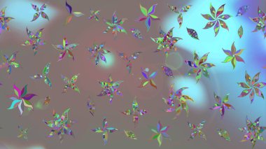 Gri renkli güzel bir tekstil. Suluboya çiçekli çiçek deseni. Raster illüstrasyonu.