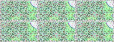 Karala, karala, karala. Mavi ve yeşil arka planda renksiz bir kelebek deseni. Raster. Mavi ve yeşil renkte resim.