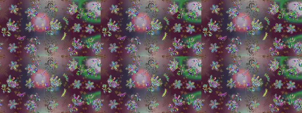 Kahverengi, mor ve gri renkte çiçekler. Yumuşak, bahar çiçekli arka plan. Raster çiçek desenli ve çiçekli..