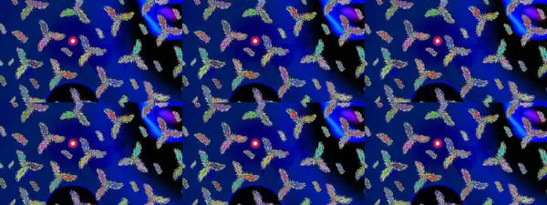 Elle çizilmiş kartanesi karalaması. Yılbaşı kış tasarımı için renkli kar taneleri. Raster illüstrasyonu.