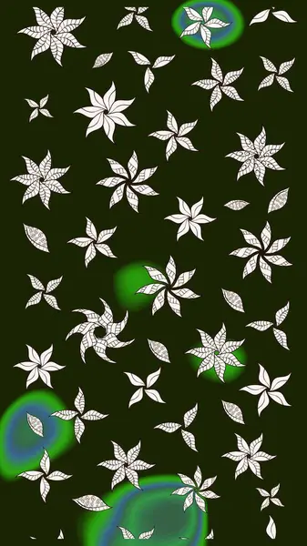 Raster Çiçek İllüstrasyonu 'nun şirin tekstili. Gri renkli etnik çiçeklerle zarif eskiz deseni.