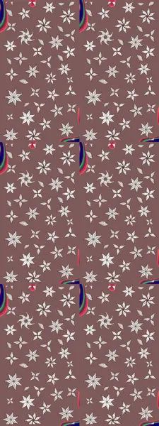 Kumaş desenli papatya çiçeği detayı. Kahverengi renkte çiçekler.