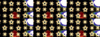 Raster Noel soyut renkli arka plan ve tatlı kar tanesi. Kar taneli siyah, beyaz ve sarı renkler. Raster illüstrasyonu.