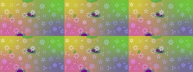 Çiçek desenli eskiz. Tarafsız renklerde çiçekler. Renkli Bahar Teması eskiz kalıbı. Düz Çiçek Elementleri Tasarım Raster illüstrasyonu.