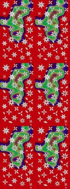 Nazik, narin çiçek arkaplanı. Çiçekli karalama şeklinde Raster çiçek deseni. Kırmızı renkte çiçekler.