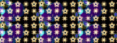 Sembol kışı, donmuş, Noel, yeni yıl tatili. Grafiksel element dekorasyonu. Kar Tanesi Mozaik ikonu. Raster illüstrasyonu. Siyah, mavi ve menekşe rengi kar tanecikleri tabelası. Düz tasarım.