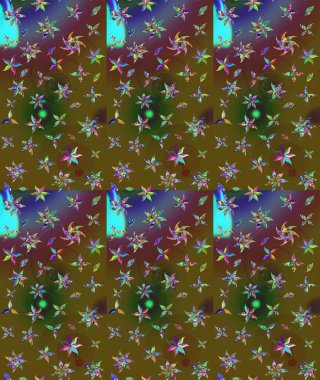 Renkli Bahar Teması eskiz kalıbı. Düz Çiçek Elementleri Tasarımı. Raster..