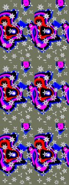 Renkli Bahar Teması eskiz kalıbı. Çiçekli çizim şekli. Yeşil renkli çiçekler. Düz Çiçek Elementleri Tasarımı.